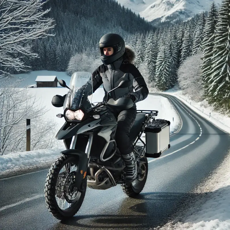 Motociclista Honda in sosta